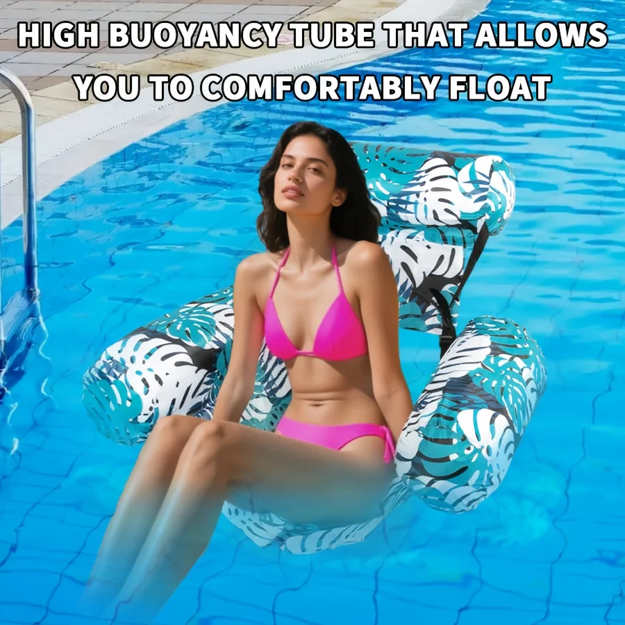 2pcs Inflatable Floating Lounger for Adult,Portable Pool Float Chair,Foldable Recliner for Swimming Pool,Beach Summer Relaxation