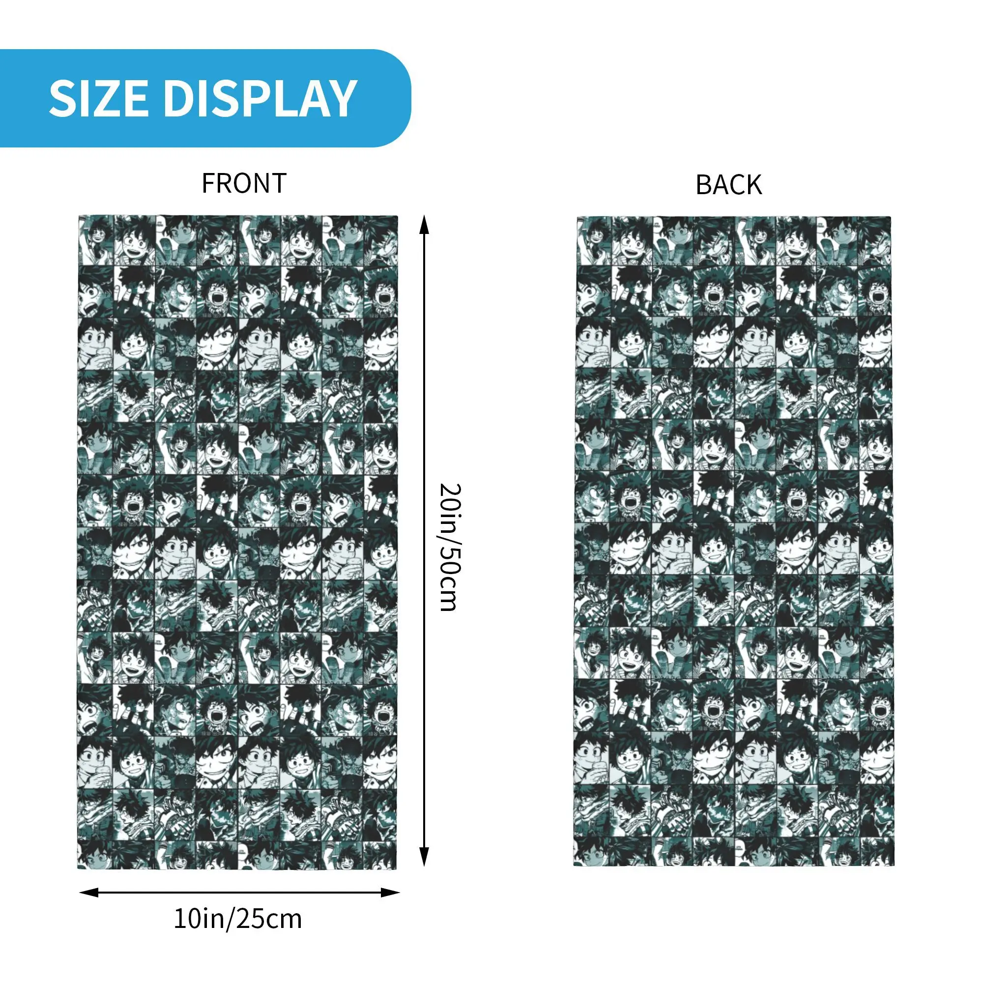 Deku hero collage My Hero Academia Bandana cuello polaina bufanda envolvente estampada pasamontañas cálido deportes al aire libre Unisex adulto invierno