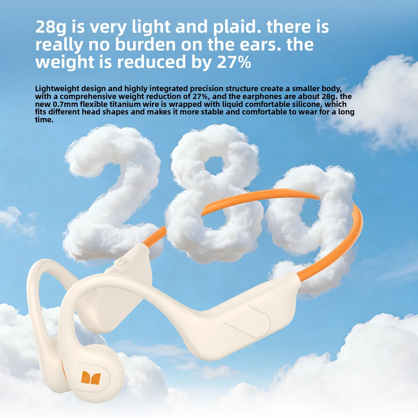MONSTER Wireless Bone Conduction Earphones for Cycling and Running Hanging Ear Neck Design Non In Ear Ideal for Sports