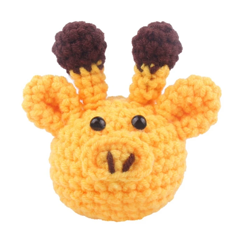 Handmade Crochet Animal Head Knitting Beads DIY Baby Pacifier Chain Chewable Accessories Infant Newborn Teether Dropshipping