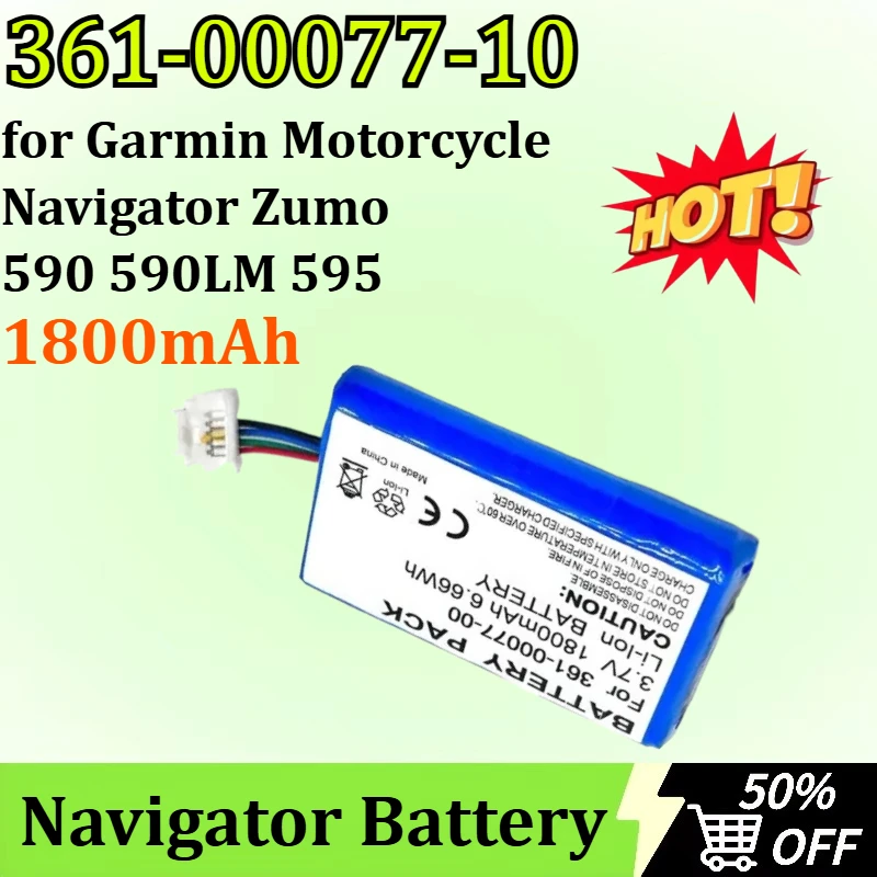 

3.7V 1800mAh 361-00077-10 GPS Navigator Battery for Garmin Motorcycle Navigator Zumo 590 590LM 595 010-01603-10361-00077-000