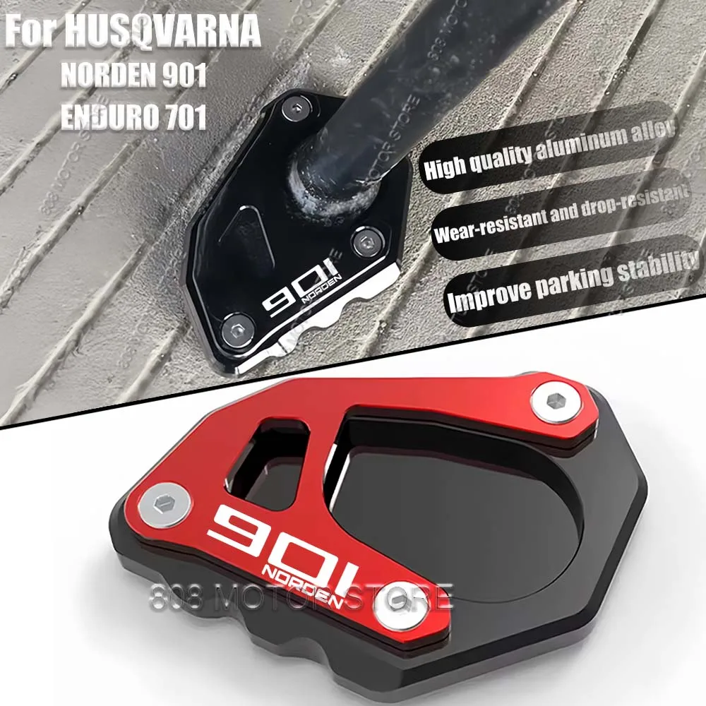 

For Husqvarna Norden 901 Enduro 701 2021-2024 Motorcycle Kickstand Foot Side Stand Extension Pad Support Plate