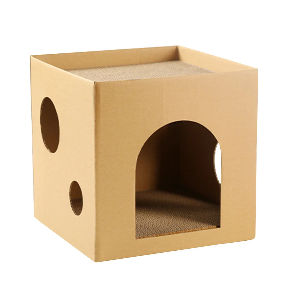 Cat House Kitten Pet Cardboard Scratcher Scratching Pad Indoor Corrugated Toy and