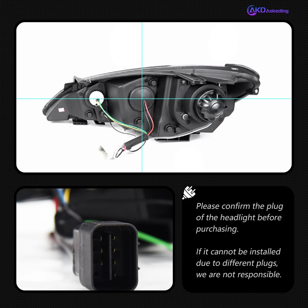 AKD Head Lamp for Hyundai Genesis Coupe LED Headlight 2009-2012 Headlights Coupe DRL Turn Signal High Beam Angel Eye Projector
