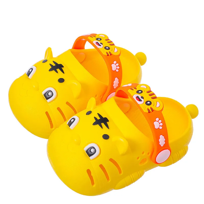Designer slippers baby tiger cartoon children garden shoes breathable slides infant 1-6 year Babi home slippers shoes kid