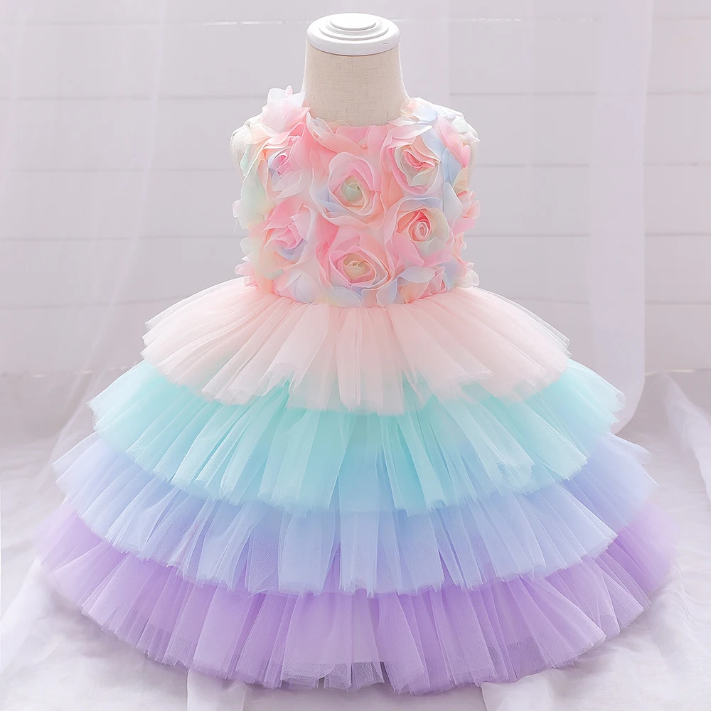 Toddler Baby Girl 1 Year Birthday Party Dress Costume Newborn Christmas Cake Lace Wedding Princess Dresses Baby Clothes Vestido