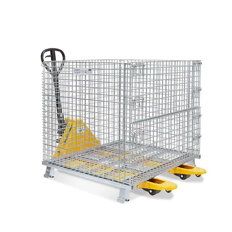 

Warehouse Use Wire Mesh Cage Metal Steel Pallet Box for Storage