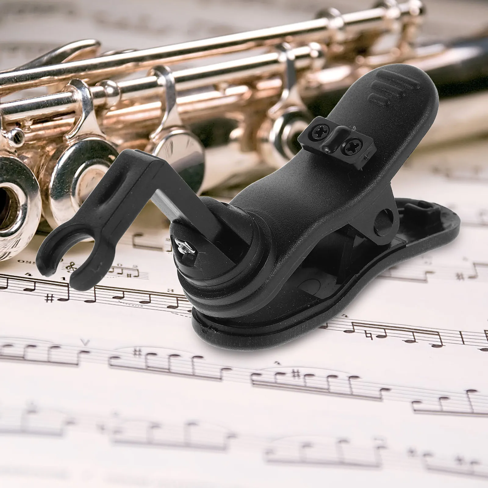 

Recorder Microphone Clip Instrument Flute Mount Music Attachment Plastic Clip-on Holder Fastening