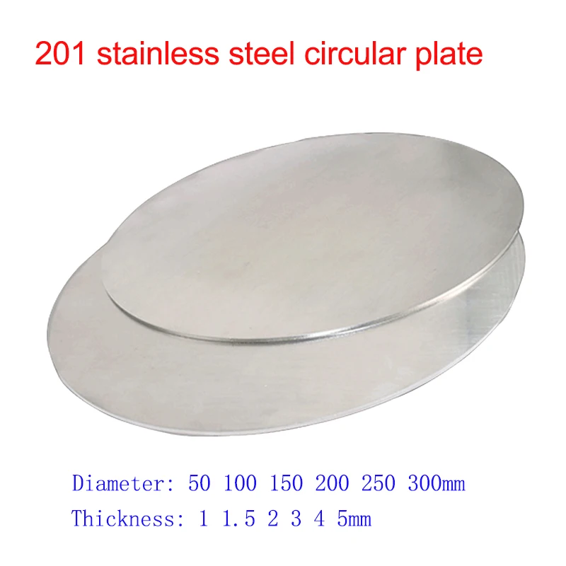 201 Stainless Steel Round Plate Circular Sheet  201 Disc Round Disk Diameter 50/100/150/200/250/300mm