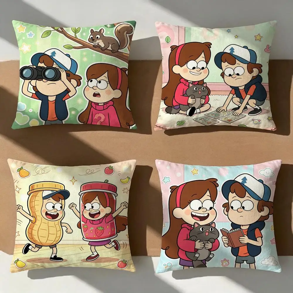 Animation Gravity Falls Cushion Cover Pillow Cover Nordic Minimalist Throw DoubleSided Print Cushion Case for Sofa Bedroom Decor
