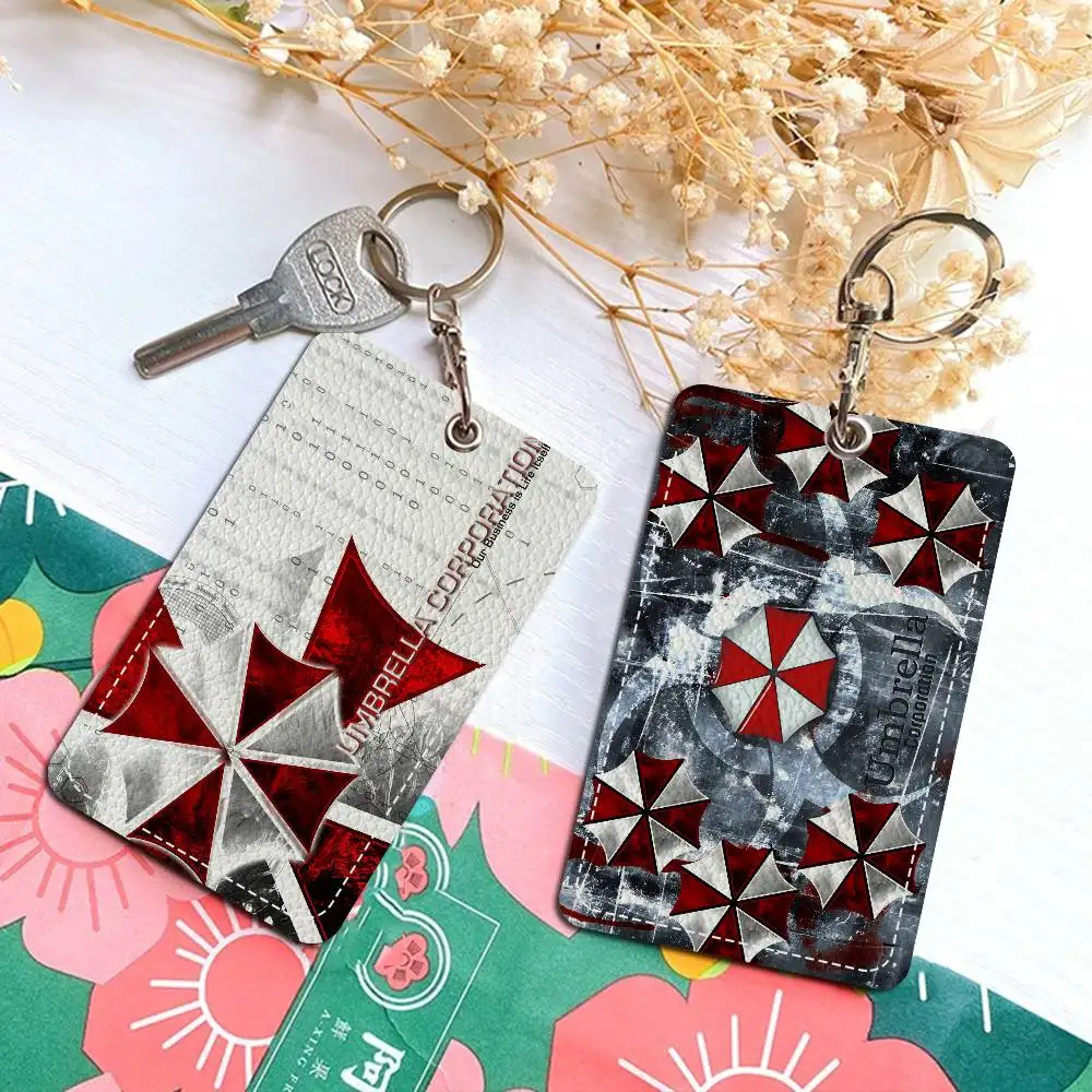R-resident E-evil Umbrella Us TroopsS Style PU Access Card Holder With Keychain Executive Protection For Bank Card,Subway