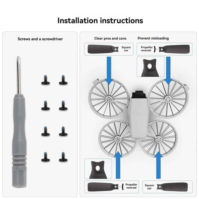 Propeller Blade Replacement Parts For DJI FLIP Removable Drone Propeller Blade Set Drone Accessories Red