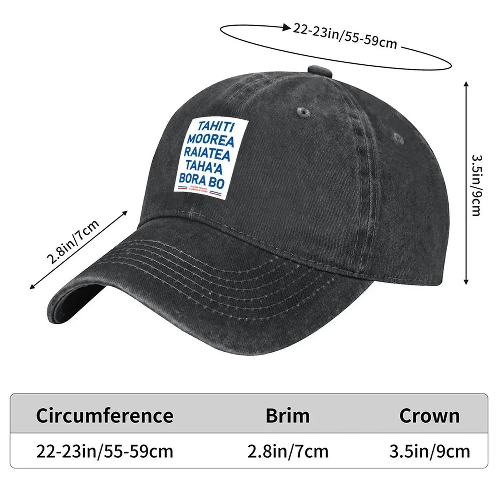 New Tahiti Papeete Bora Bora Moorea Surf Pacific French Polynesia Baseball Cap Unique Hats Designer Cap Fashionable Men Caps Wom