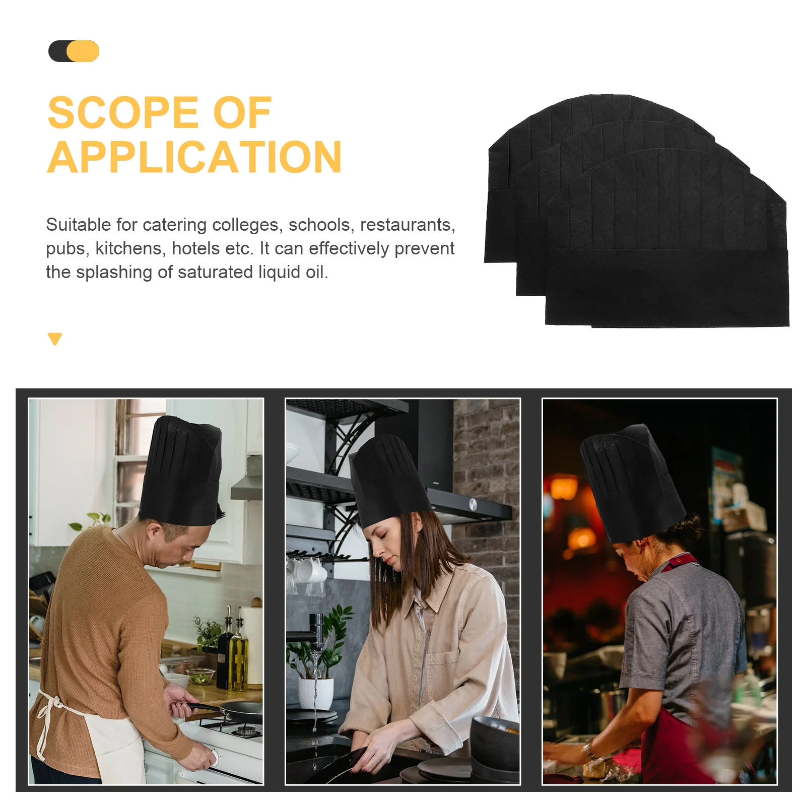 10pcs Disposable Chef Hat Adjustable Non Woven Fabric Mesh Disposable Kitchen Cooking Hat Unisex Work Uniform