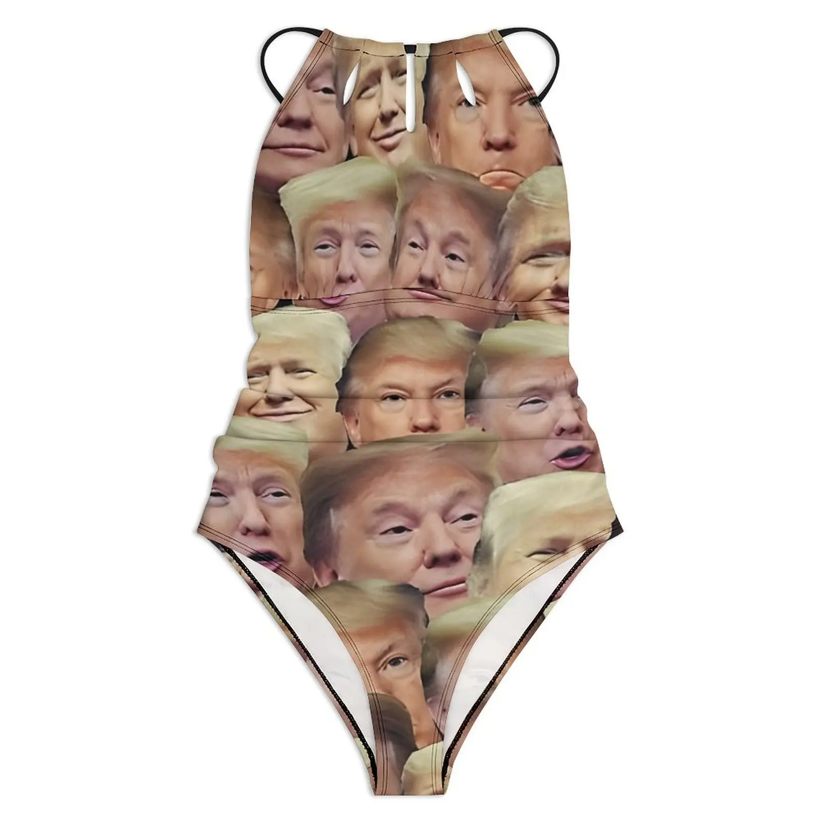 Donald Trump Funny Memes Swimsuit Sexy  One-Piece Swimwear Push Up Bodysuit Sweet Sport Bathing Suit