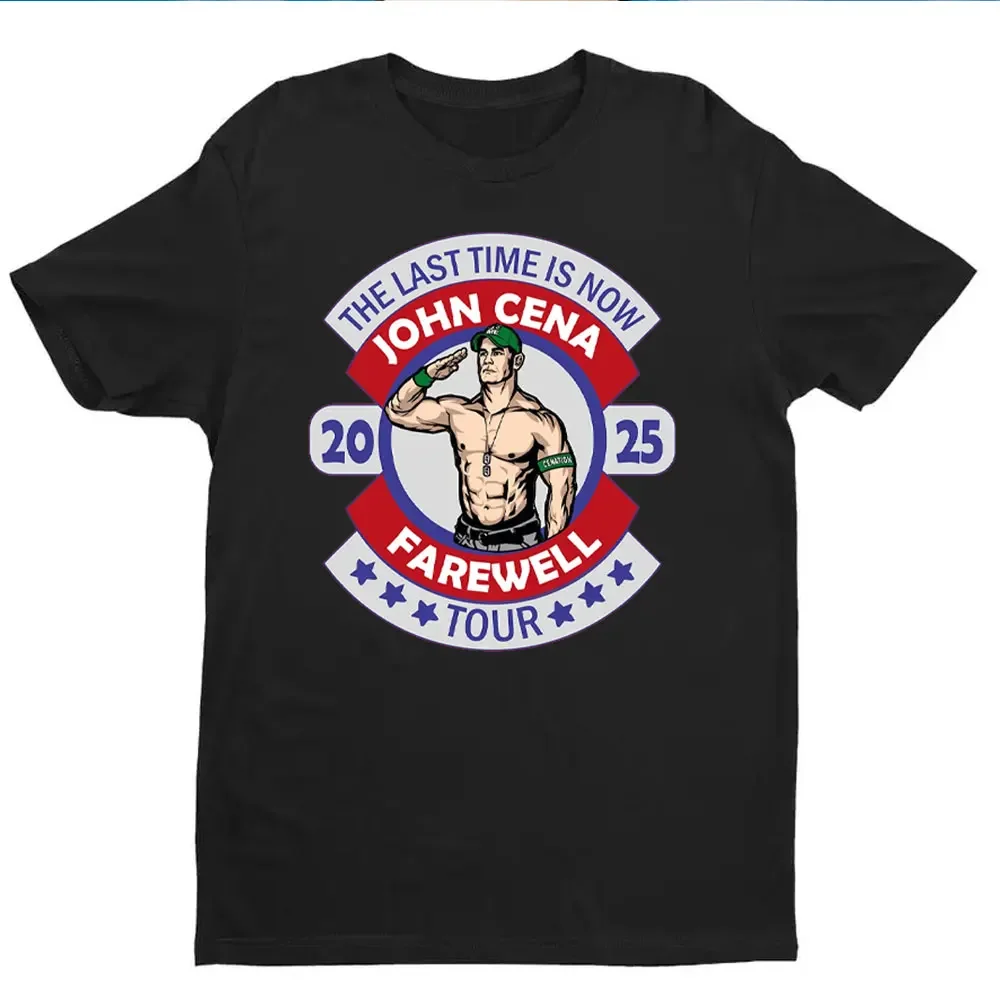 John Cena Wwe The Last Time Is Now Farewell Tour 2025 Shirt Essential T-Shirt Men Clothing High Quality Cotton Tops O-neck Tees