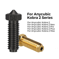 5Pcs 3D Printer Brass Nozzle Volcano Nozzle 0.2/0.4/0.6/0.8mm For Anycubic Kobra 2/ Kobra 2 Pro/Kobra 2 Max/ Kobra 2 Plus