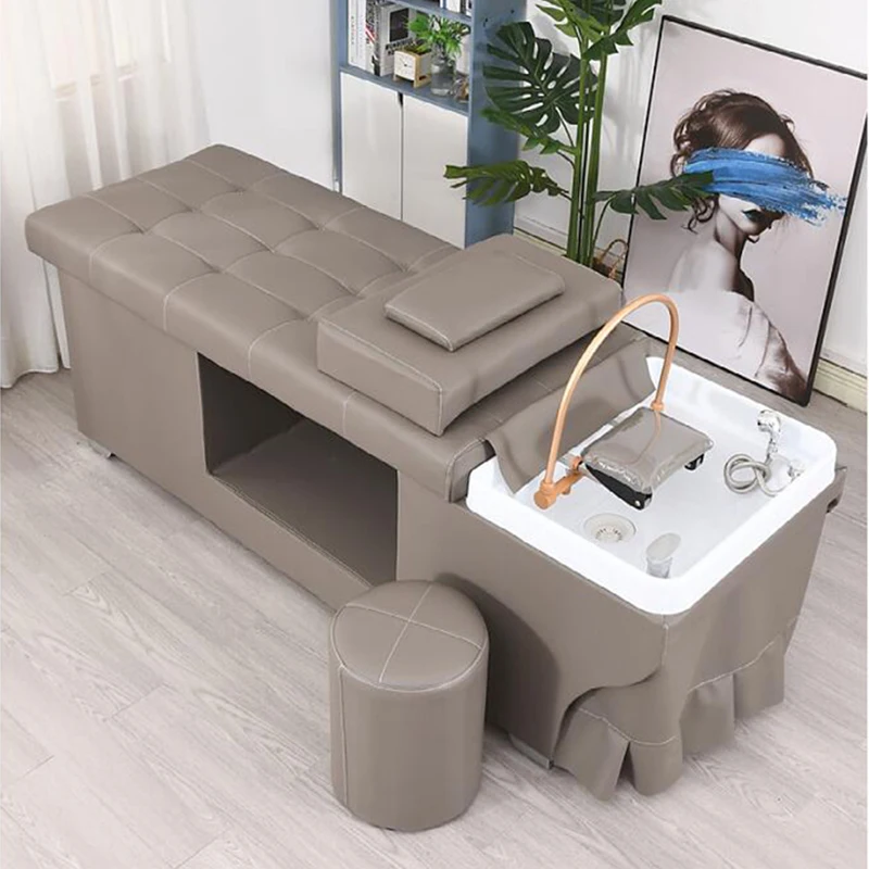 Nordic Barbershop Shampoo Bed Modern Luxury Beauty Salon Massage Shampoo Chair Spa Comfort Salon Furniture Silla Peluquería FYSB