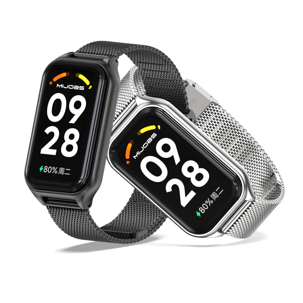 UTHAI M35 Metal Stainless Steel Strap Suitable For Redmi Band 2 Smartwatch Bracelet Three Bead Wristband Accessories