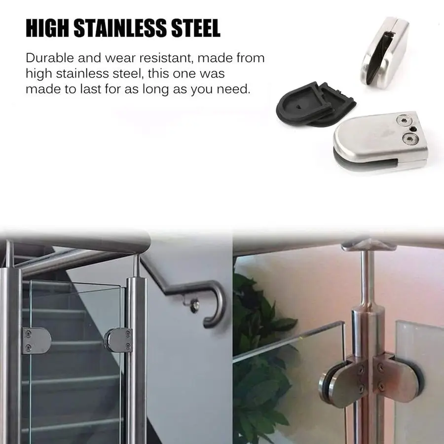 24 STUKS Verstelbare Rvs Glasklem 304 Ronde Glazen Beugel Clips voor Balustrade Trap Leuning 1 45 16 Inch