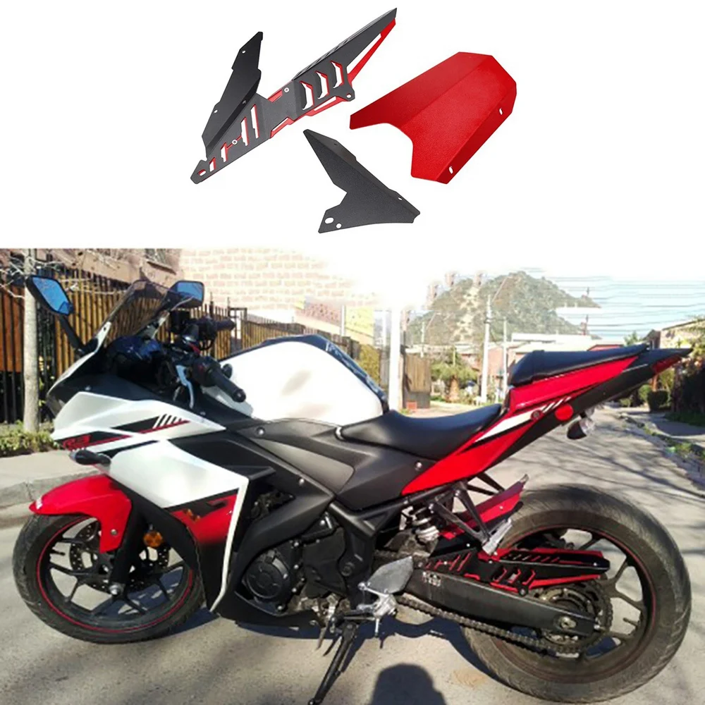 For YAMAHA YZF-R25 YZF-R3 MT-03 MT-25 13-2020 Motorcycle CNC Rear Fender Mudguard Chain Guard Cover Protector Kit