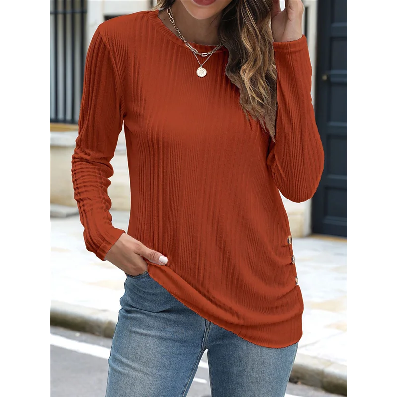 

【】Long Sleeve Shirts For Women Tunic Tops For Women Loose Fit Dressy Crew Neck Pullover Basic Sweaters For Women