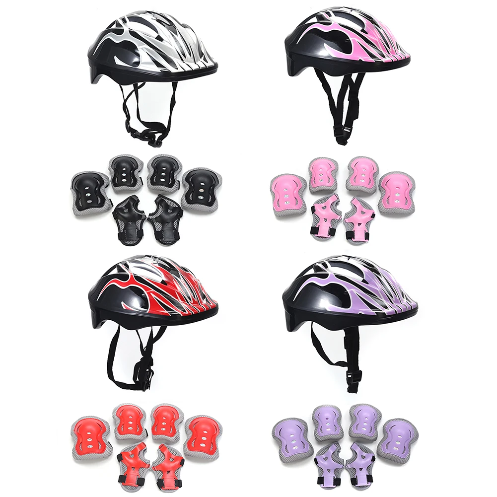 AliExpress VAKIND Kids Safety Helmet Knee Elbow Pad Set Boys Girls Head Protective Gear Set for Bicycle Cycling Skateboard Scooter Skating Helmet