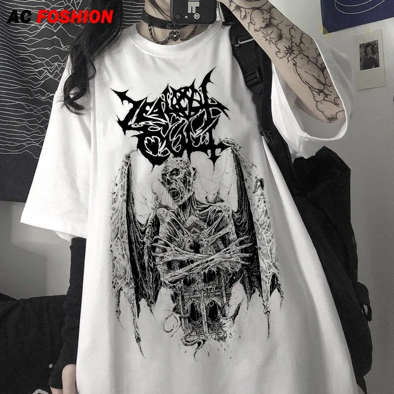 Oversized T-shirt Gothic Dark Men Women T Shirt Graphic Tee Punk Clothes Harajuku Streetwear T Shirt Hip Hop Short Sleeve Tops