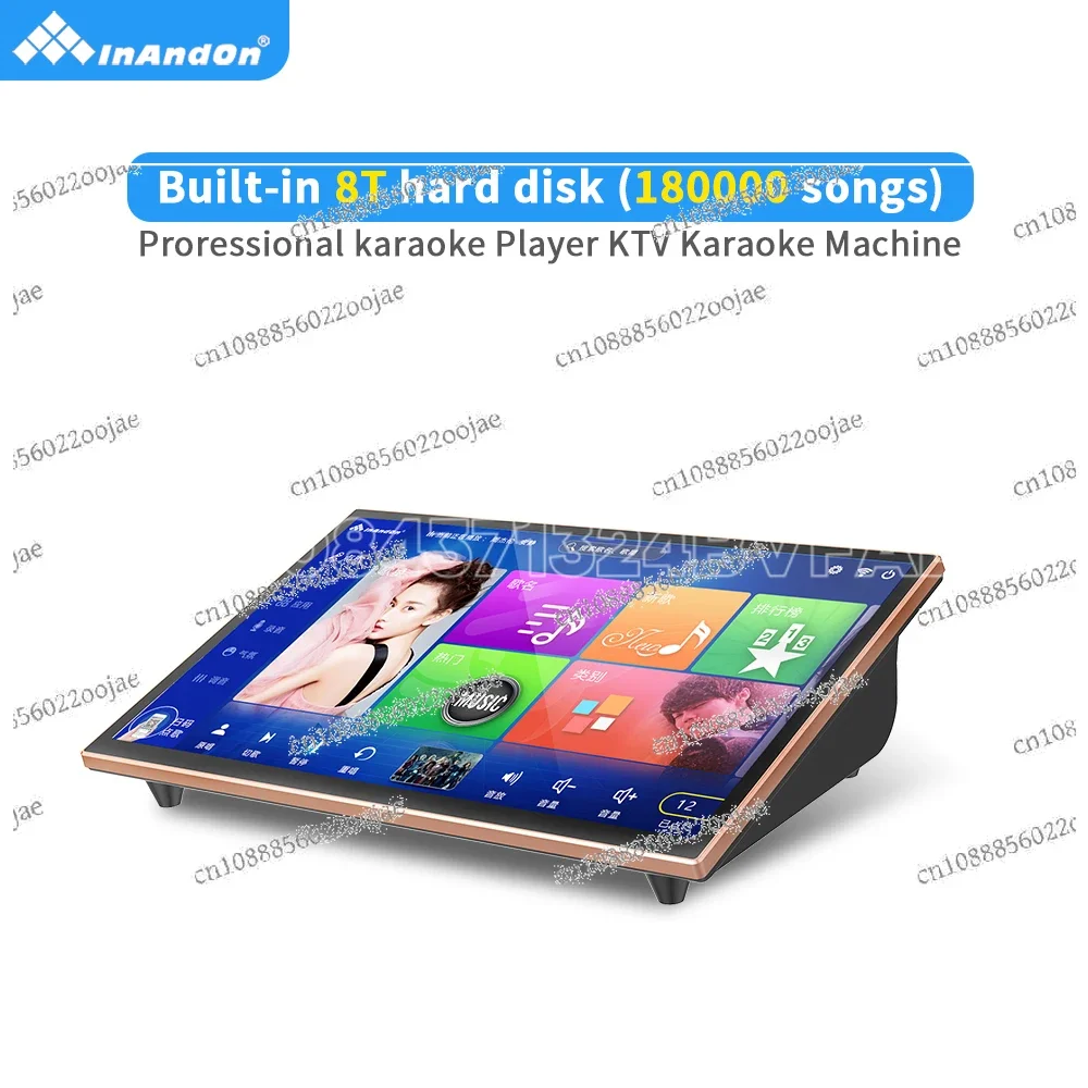 InAndOn Karaoke System 18.5-inch New Design Touch Screen Phone Song Karaoke Player Karaoke Machine 500G/1T/2T/3T/4T/6T/8T