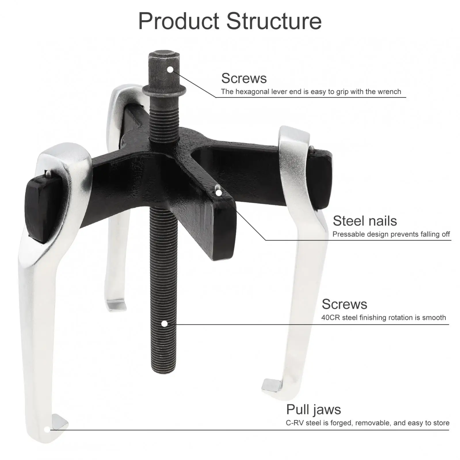 Mechanical 3 Claws Convertible 2 Claws Multifunctional Puller for Auto Car Repair Hand Tools Forge and Stamp Bearing Puller