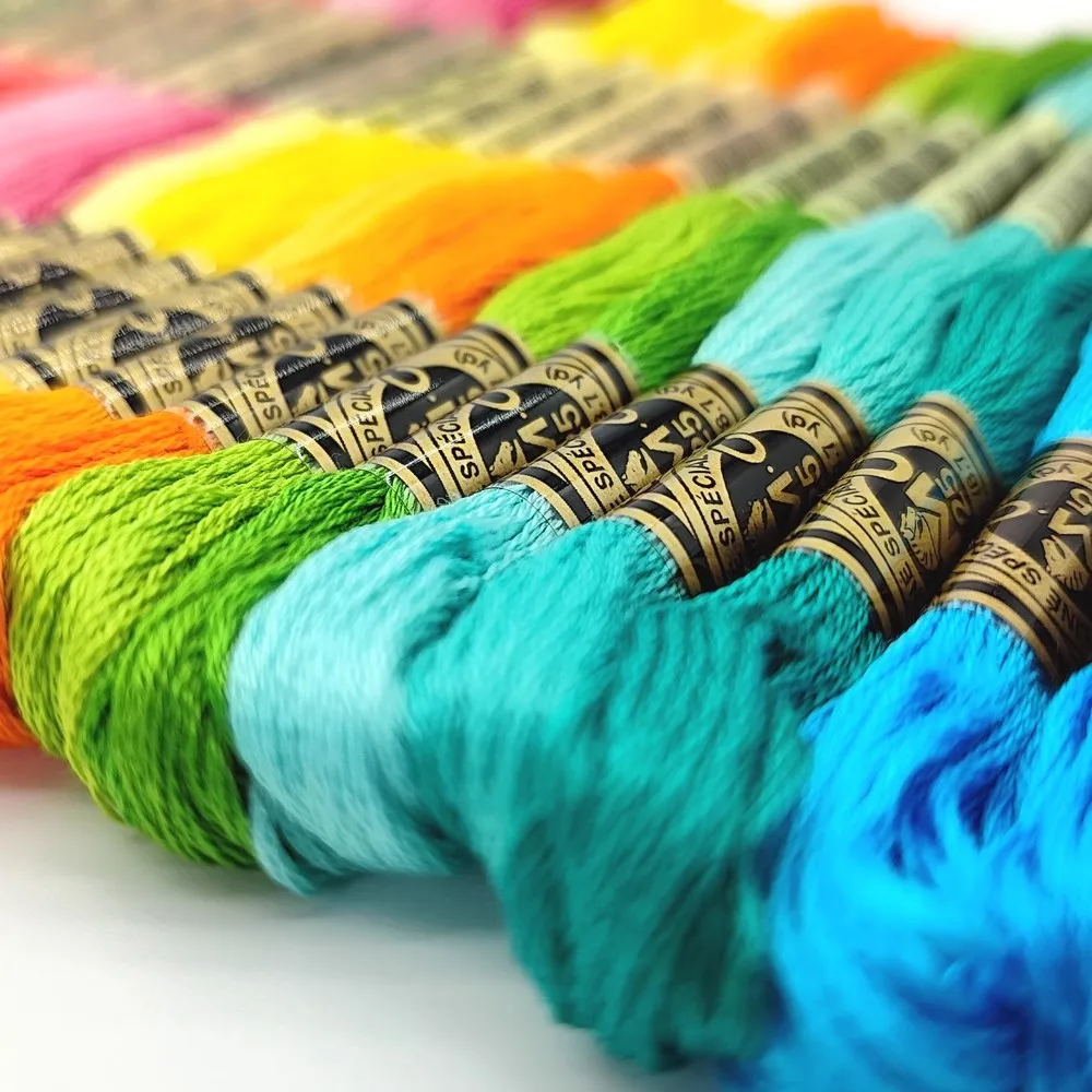 Embroidery Floss Thread for Home Sewing, Cross Stitch Thread, 8 m Per Skein, No Repeat, DMC Colors, 447 + 35 Pcs