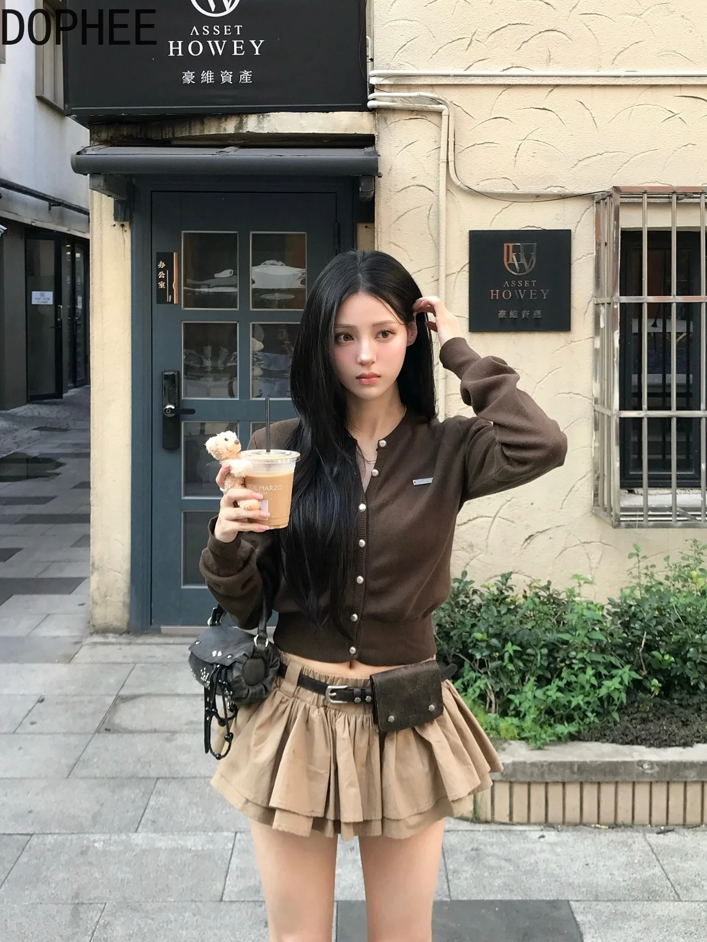 Korea Fashion All-match Vintage Solid Color Short Cardigans Top Single-breasted Long Sleeve Sweater O-neck Casual Knitted Shirts