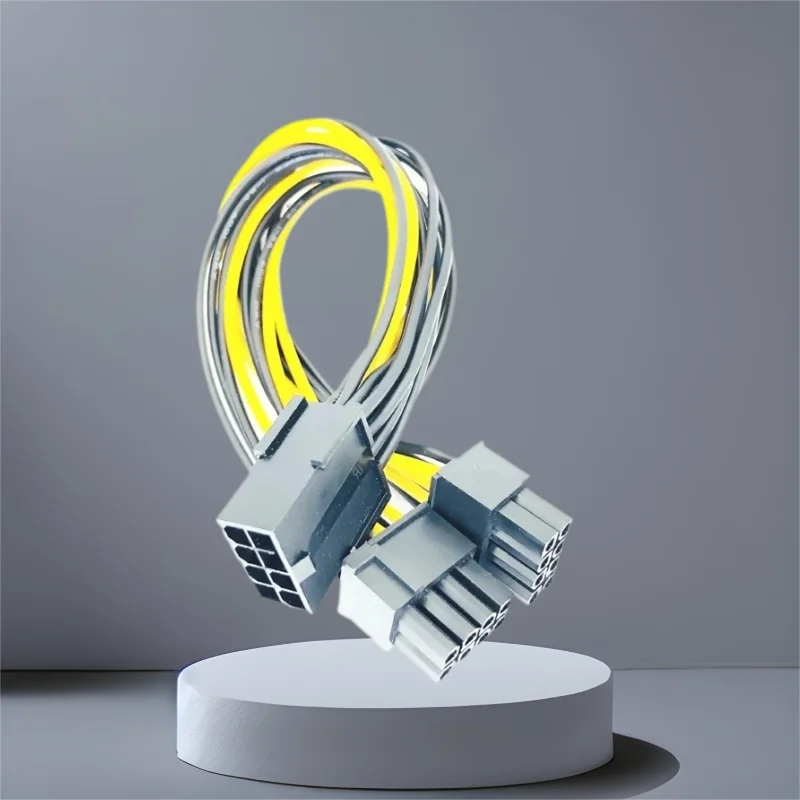 20cm gpu 8pin para 2*8pin (6 + 2) cabo de alimentação da placa gráfica para mineração de mineiro duplo pci-e pcie 8 pinos cabo divisor de fonte de alimentação