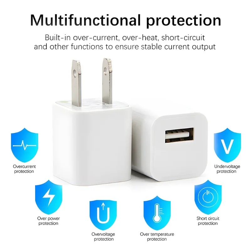 1-5Pcs USB Wall Charger Adapter Fast Charging For iPhone 14 13 12 11 Pro Max 14 Plus XR XS X 8 7 6 iPad Travel Charger US Plug - náhled 5