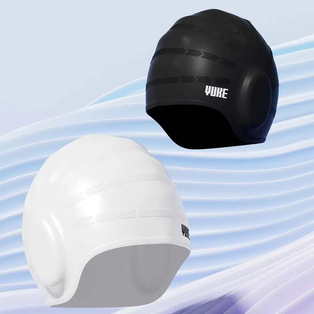 سماعات رأس مرنة للسباحة، قبعة غوص ناعمة بلون سادة، مضادة للبرد، ثلاثية الأبعاد، غطاء رأس سباحة للرجال