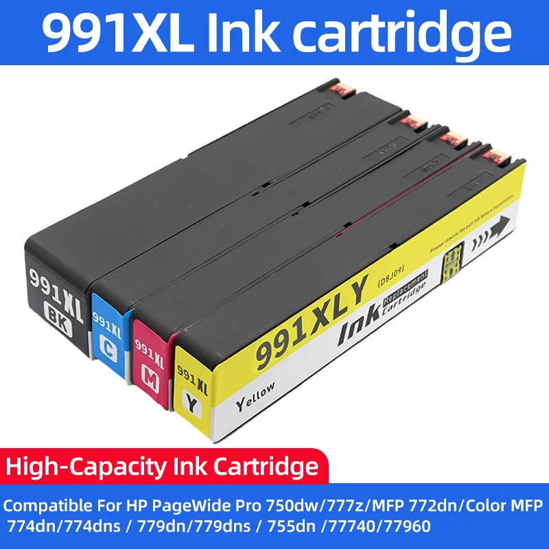 

991 991X Ink Cartridge Compatible For HP PageWide Pro 750dw 777z MFP 772dn Color MFP 774dn/dns 779dn 755dn 77740 77960 printer