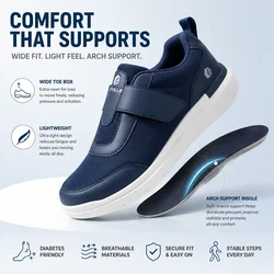 FitVille Men's Extra Wide Width Diabetic Shoes Lightweight Walking Casual Shoes for Swollen Feet Neuropathy Pain Relief