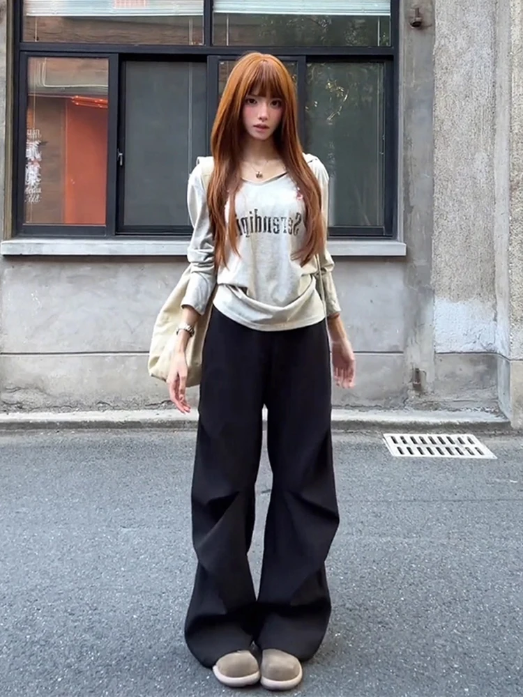 

Мужские осенние брюки American High Street Vibe с драпировкой и сложенным ножом West Pants CleanFit, расклешенные солдатские рабочие брюки, повседневные брюки