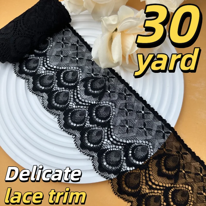 

30 ярдов (3,93 дюйма) широкой многослойной кружевной тесьмы из полиэстера и хлопка, для декора одежды и юбок, аксессуары для рукоделия, лента для шитья и отделки, доступны разные размеры (30/20/10/5/1 ярдов)