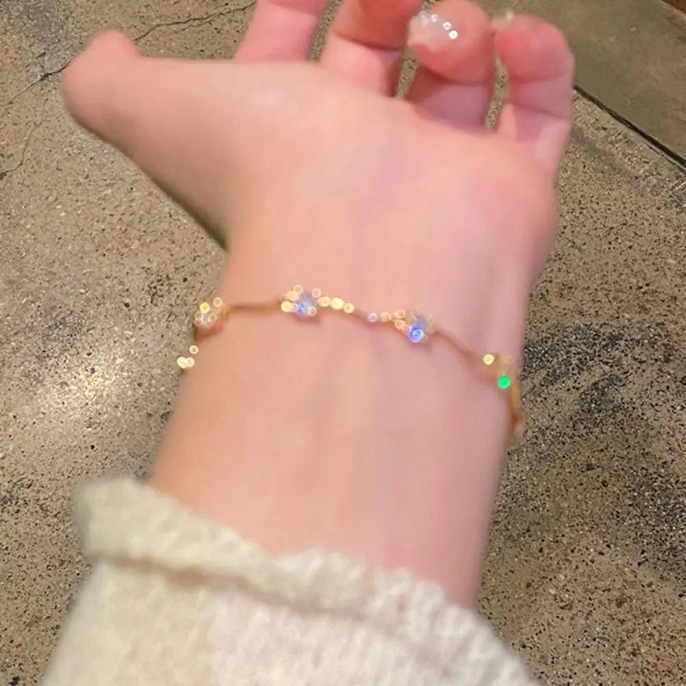 2 шт. регулируемые браслеты для пар, тонкие подарки на день Святого Валентина, браслет с кристаллами и волнами, ювелирные изделия со стразами, легкий роскошный браслет