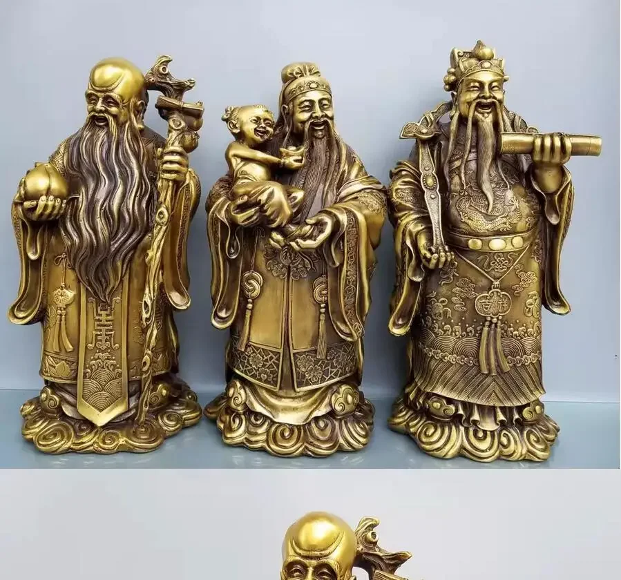 Metal Fortune, Longevity, Three Immortals Decoration, Home, Office, Cultural and Creative Decoration