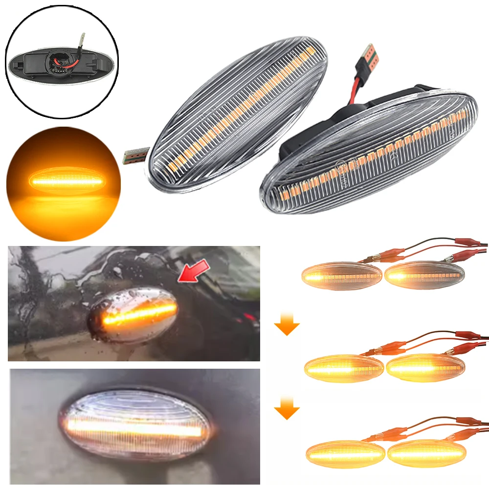 

For Mazda Protege 2001-2003 Tribute for 2001-2006 Side Marker Light Sequential Blinker 2pcs LED Dynamic Turn Signal Light