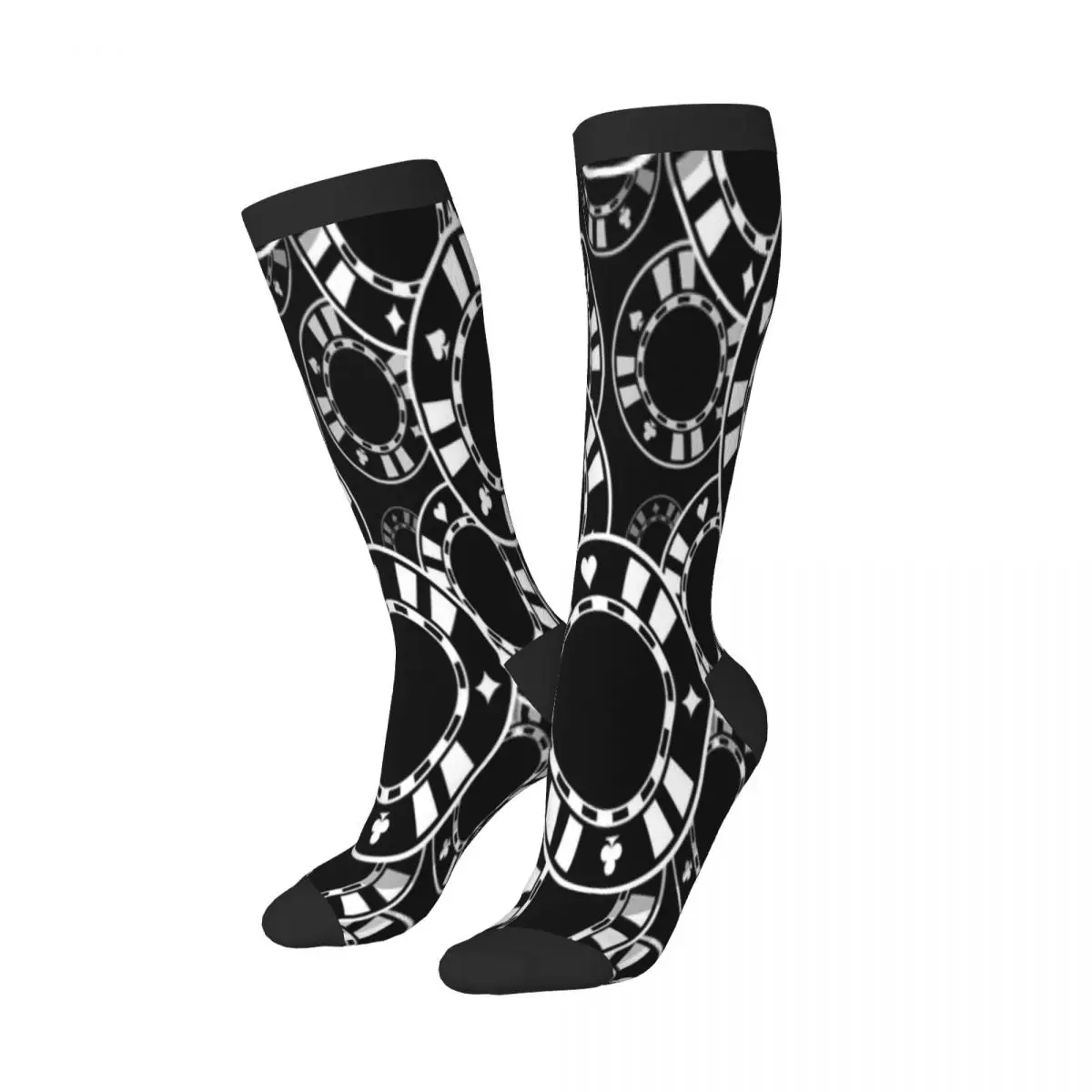 Unisex Socks Breathable Long Business Harajuku Socks Casino Poker Chips Icon Sox Sokken for Outdoor Sports image 2