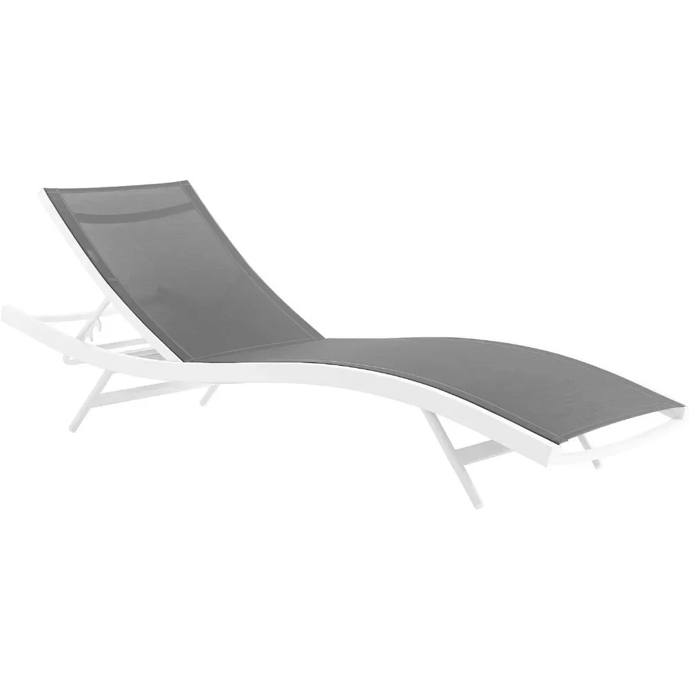 

Glimpse Aluminum Mesh Outdoor Patio Poolside Deck Chaise Lounge Chair