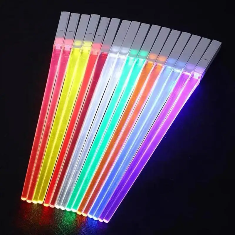 1 Pair Glowing Chopsticks Light Up Sticks Versatile LED Chopsticks for Club Party Wedding Birthday Raves Concert