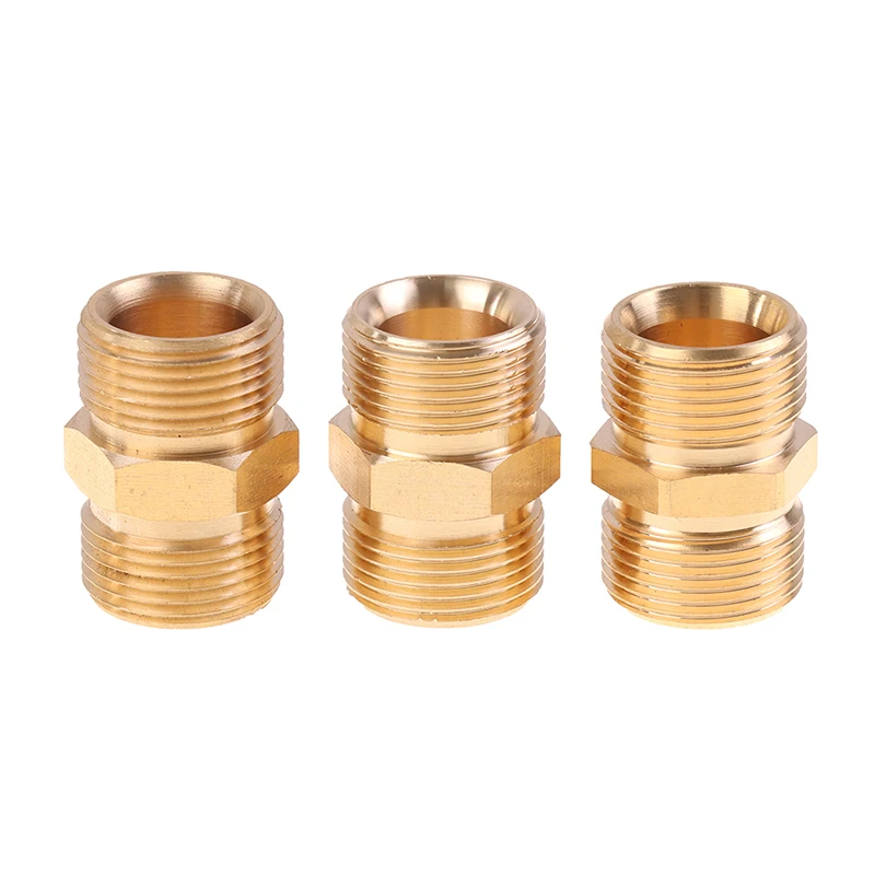 1Pc High Pressure Washer Hose Extension Connector Adapter Copper M22 14mm And 15mm Male Thread Female Hose Coupler Adaptor.