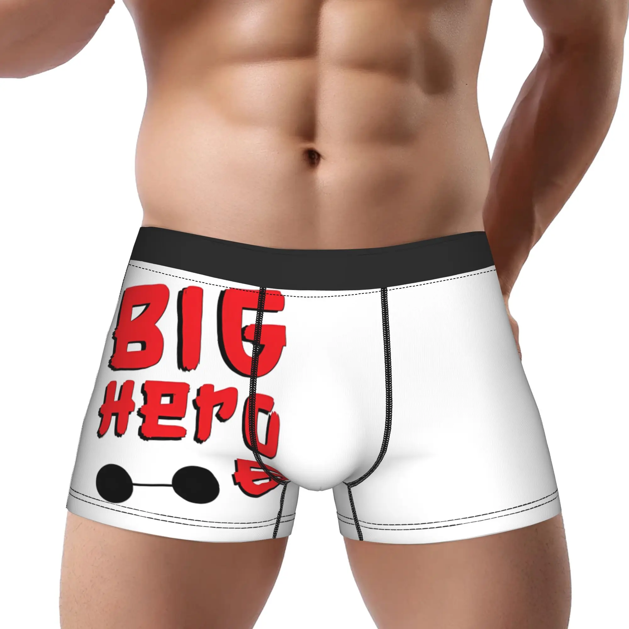 

Белые трусы Big Hero 6, мужские трусы, мужское нижнее белье, вентилируемые шорты, трусы-боксеры