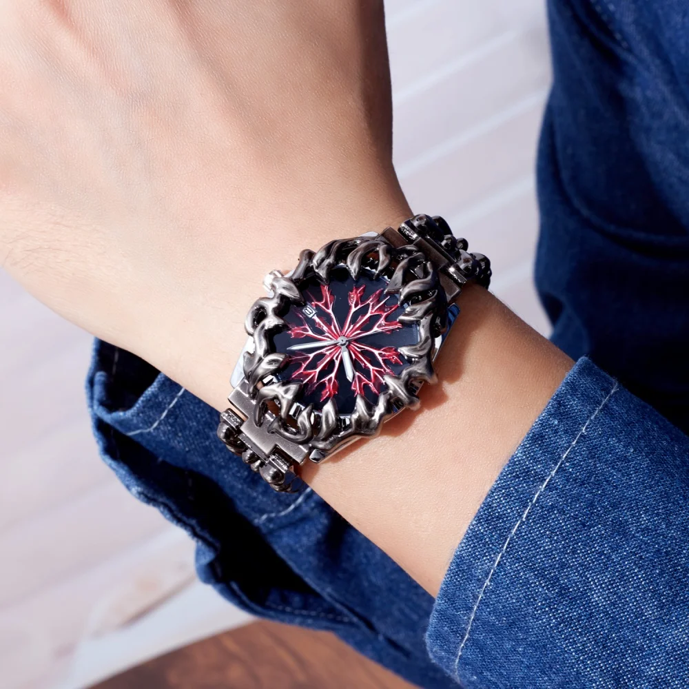 New Men's Watches Alabaster Claw Cracking Flame Y2K Waterproof Quartz Wristwatches Date Calendar Relogio Masculino Drop Shipping