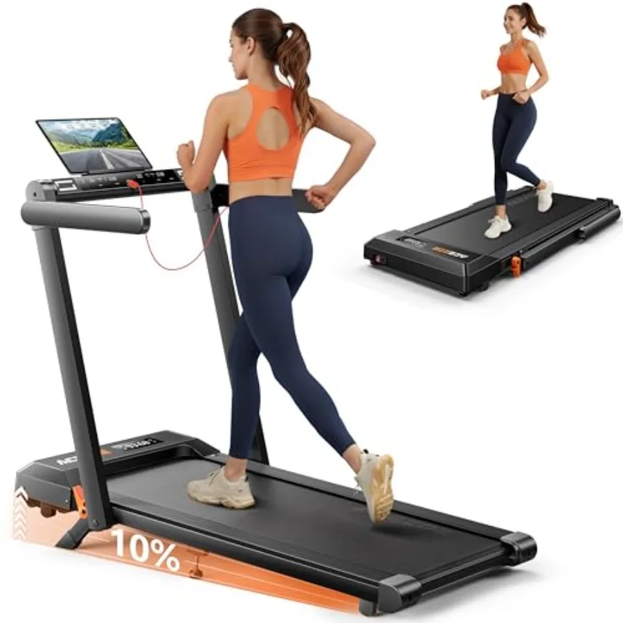 

Складная беговая дорожка с наклоном 10% и двигателем 2.5 л.с., с ручкой для ходьбы, грузоподъемность 136 кг, для дома/офиса, подстольная беговая дорожка