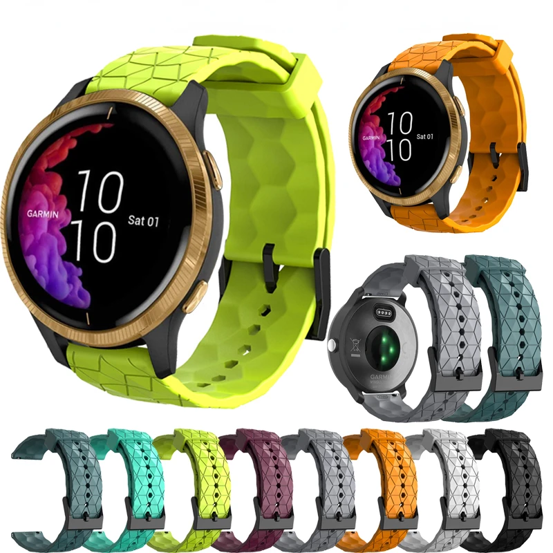 20 مللي متر 22 مللي متر الطباعة حزام ل Garmin Vivoactive 3 4 الفرقة ساعة Venu 2 2s SQ Forerunner 645 سيليكون معصمه SmartWatch سوار